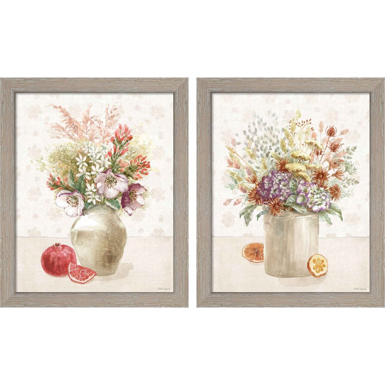 Cottage Charm by Beth Grove, 2 Piece Rustic White Framed Art Set